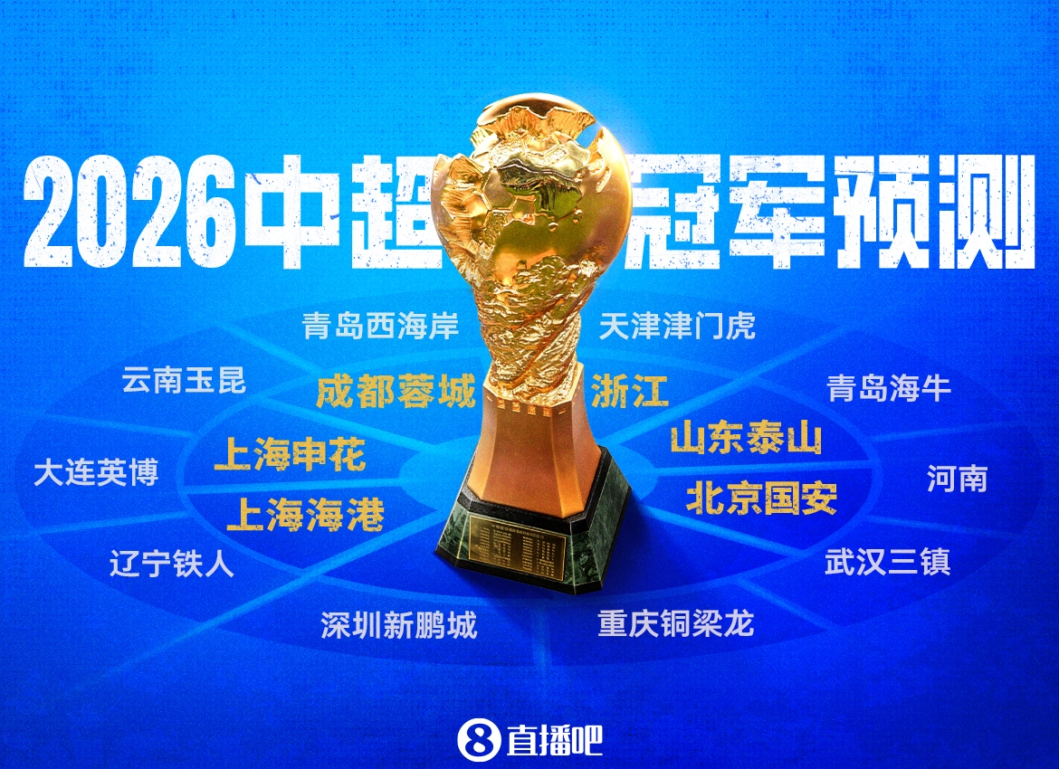 bsports-9队负分起步！直播吧2026中超冠军预测，看好哪队能破局争冠？